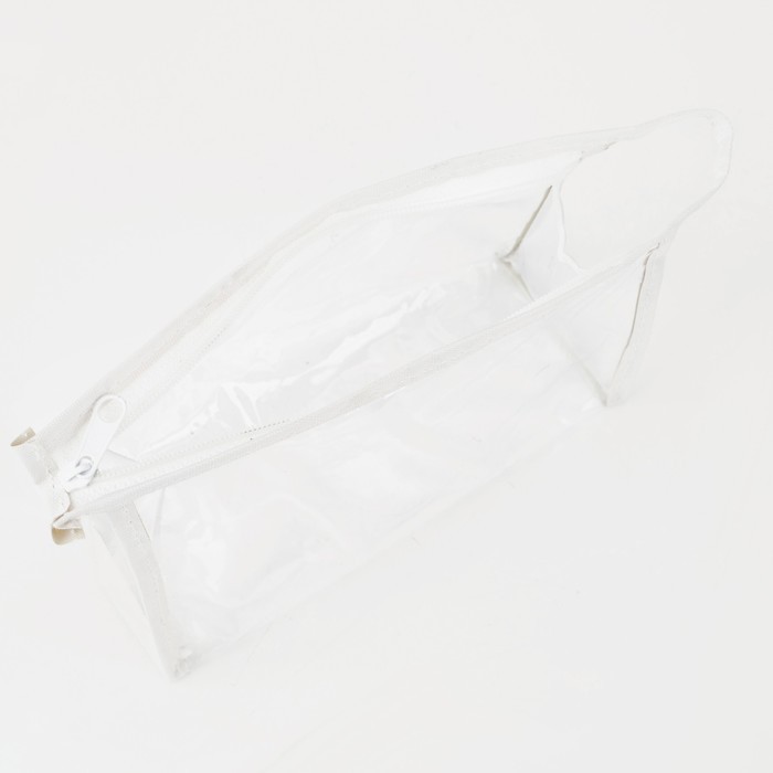 Косметичка на молнии, цвет красный/прозрачный