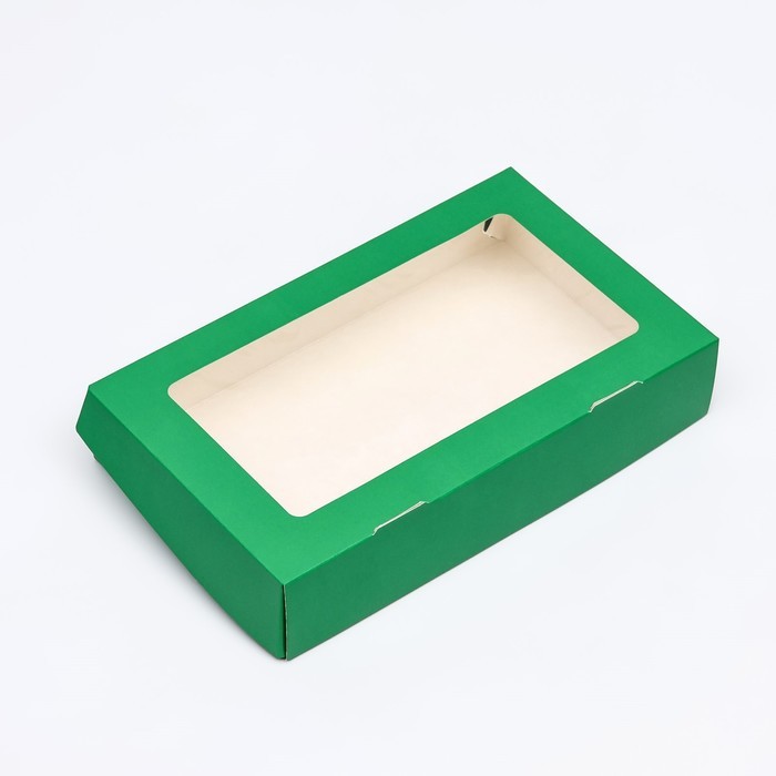 Контейнер на вынос, зелёный, 20×12×4 см