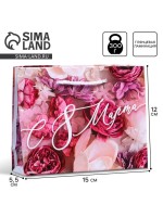 Пакет подарочный ламинированный, упаковка, «С 8 марта», S 12×15×5.5 см