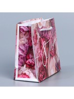 Пакет подарочный ламинированный, упаковка, «С 8 марта», S 12×15×5.5 см