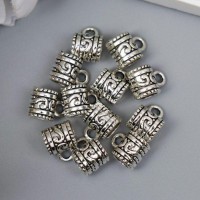 Бейл (держатель д/кулона) металл д/творчества "Майя" серебро G101B607 1,1х0,8 см