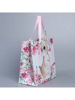 Пакет подарочный «Кролик», объёмная деталь, 22×22×10 см