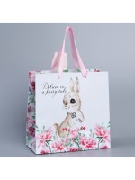 Пакет подарочный «Кролик», объёмная деталь, 22×22×10 см