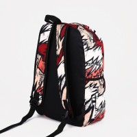 Рюкзак школьный из текстиля на молнии, 3 кармана, цвет серый/чёрный