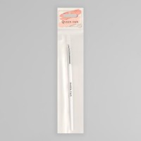 Кисть для дизайна ногтей, загнутая, точечная, 17,5 см, ворс 7 × 2 мм, цвет белый