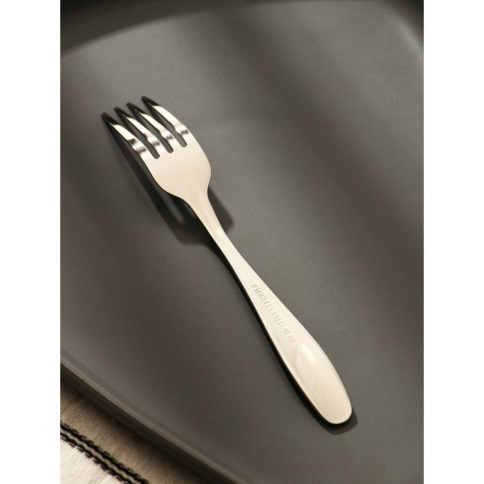 Вилка десертная, h=16 см, 201 сталь, цвет серебряный