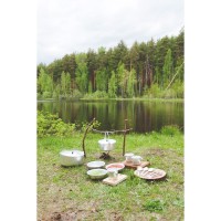 Набор походный в рюкзаке, 15 предметов, алюминиевые крышки