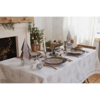 Скатерть новогодняя "Этель" Серебряные снежинки 149х220+/- 3см, 100%хл, 190г/м2