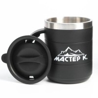 Термокружка, 450 мл, «Мастер К», сохраняет тепло 2 ч, черная