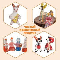 Глина для лепки натуральная Calligrata, 1 кг, в порошке, самоотвердевает, подходит для обжига, голубая