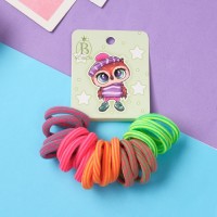 Резинка для волос "Венди" (набор 20 шт) шапочка с помпоном, 3 см, полоски