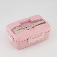 Ланч-бокс, 800 мл, с приборами, 12 х 7.6 х 20 см, розовый