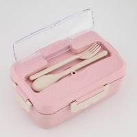 Ланч-бокс, 800 мл, с приборами, 12 х 7.6 х 20 см, розовый