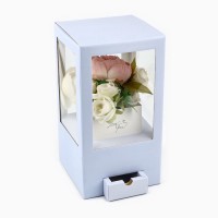 Коробка подарочная для цветов с вазой из МГК складная, упаковка, «Love», 16×23×16 см