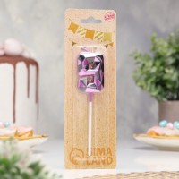 Свеча для торта «Алмаз», цифра 9, фиолетовый металлик