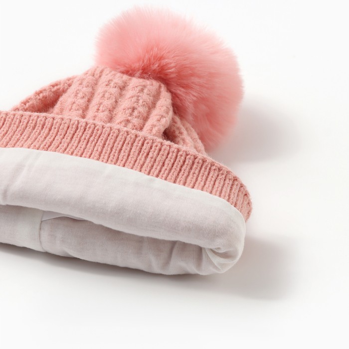 Шапка детская «Крошка Я», размер 48-50 см, пудровая