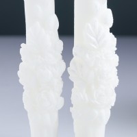 Набор свадебных свечей "Романтика с кольцами", белый, родительская пара