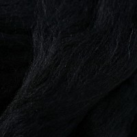 Гребенная лента 100% полутонкая шерсть 100гр (02 черный)