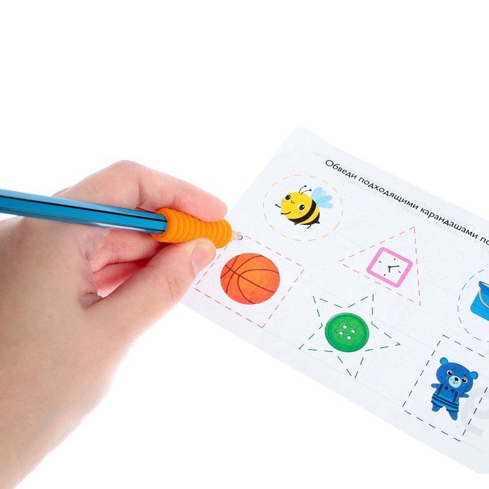 Развивающий набор «Насадки для цветных карандашей», ручка-самоучка, 12 штук, цвета МИКС Развивающий набор «Насадки для цветных карандашей», ручка-самоучка, 12 штук, цвета МИКС