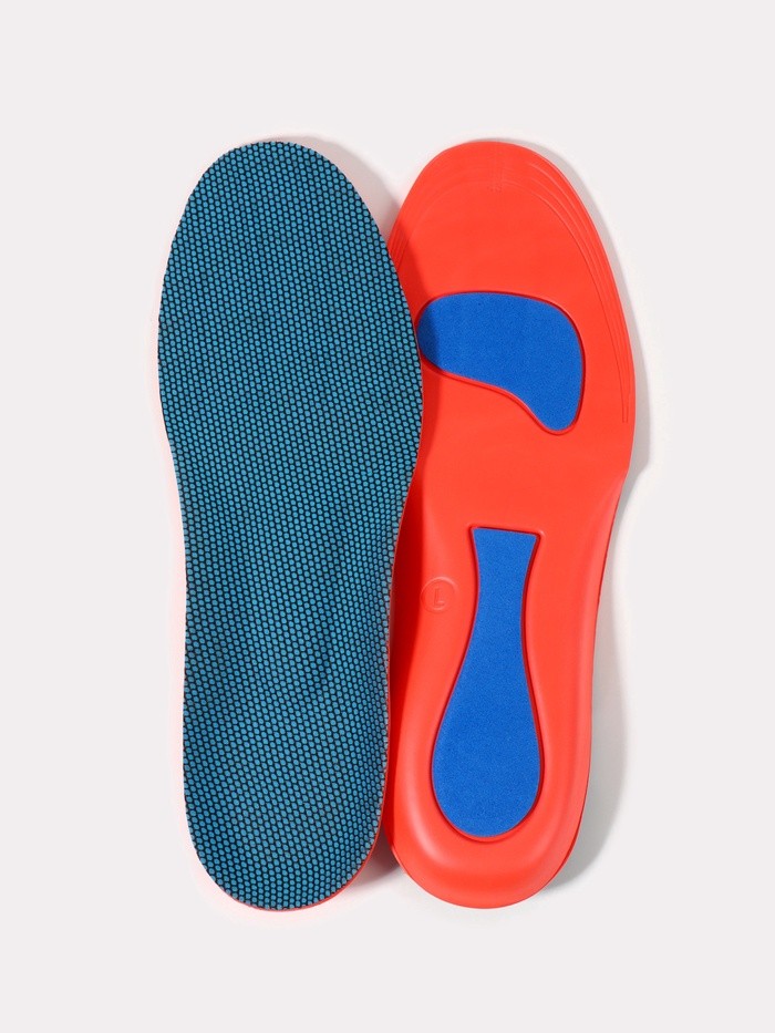 Стельки для обуви, универсальные, спортивные, р-р RU до 44 (р-р Пр-ля до 46), 28 см, пара, синий/красный