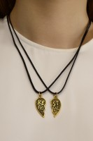 Кулоны парные на шнурке «Best friends» 40 см, цвет чернёное золото