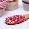 Посыпка кондитерская с мягким центром «Бисер» розовый, красный, серебро, 50 г