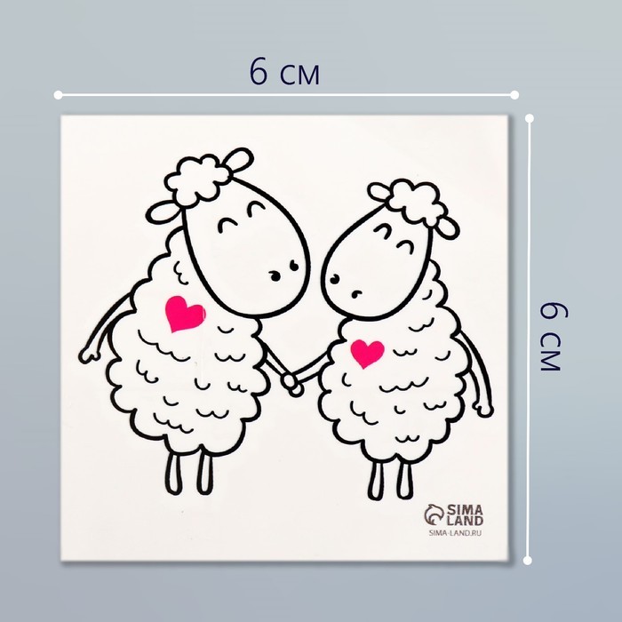 Татуировка на тело чёрная "Барашки" 6х6 см