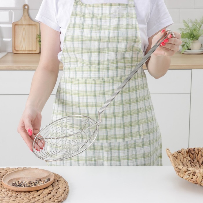 Шумовка для фритюра, 53×20 см, цвет серебряный