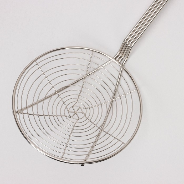 Шумовка для фритюра, 53×20 см, цвет серебряный