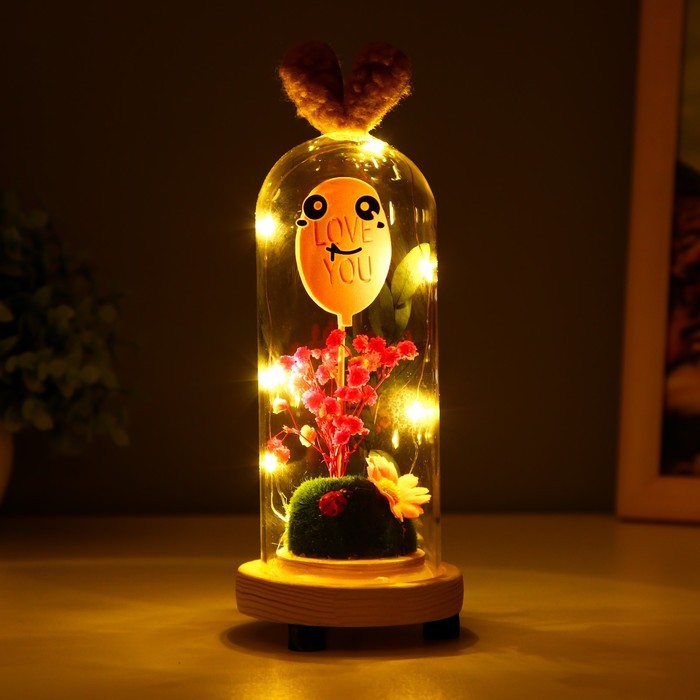 Ночник колба "Летний день" LED от батареек 3хLR44 7,5х7,5х19 см RISALUX Ночник колба "Летний день" LED от батареек 3хLR44 7,5х7,5х19 см RISALUX