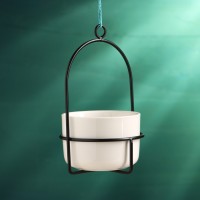 Горшок подвесной "Минималист" черный, 9х9х17см