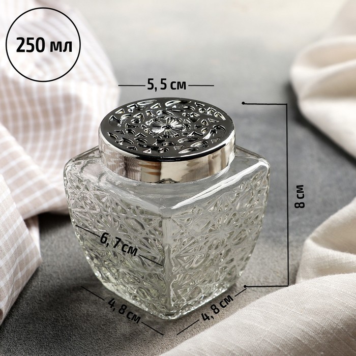 Банка для сыпучих продуктов «Узор», 200 мл Банка для сыпучих продуктов «Узор», 200 мл