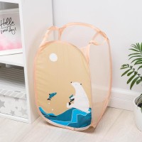 Корзина - сетка складная Доляна «Северный мишка», 32×32×52 см, бежевая