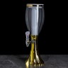 Башня пивная Gold, 2 л, колба с подсветкой, цвет золотой