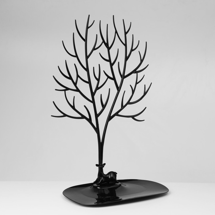 Подставка для украшений QF «Олень», 25×15×41 см, прямоугольное основание, цвет чёрный