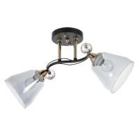 Светильник потолочный BayerLux «Клео», люстра 2×Е27, 40 Вт, чёрный, 50×22×24 см