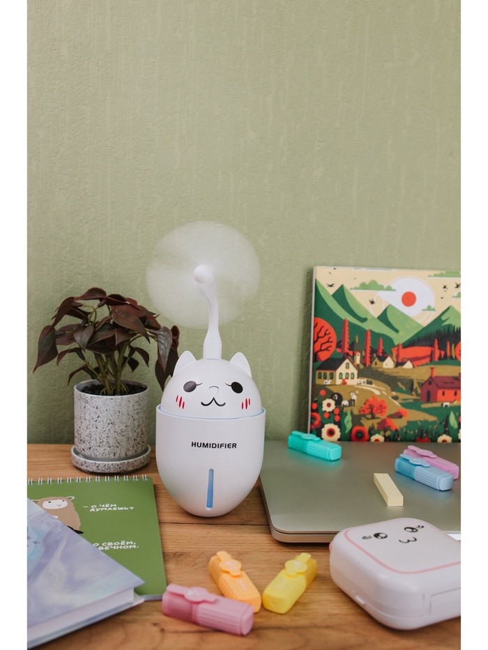 Увлажнитель воздуха Luazon HM-2, ультразвуковой, 400 мл, 2 Вт, портативный, серый