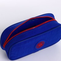 Косметичка-пенал на молнии с карманом, «Звезда», васильковая