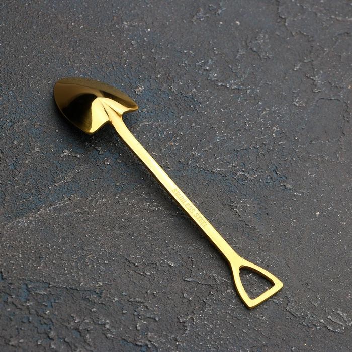 Ложка десертная Magistro «Лопата», h=12 см, цвет золотой