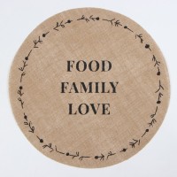 Набор салфеток Этель "Food.Family.Love"- 4шт. d38, джут