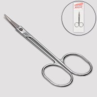 Ножницы маникюрные, для кутикулы, загнутые, 8,5 см, цвет серебристый