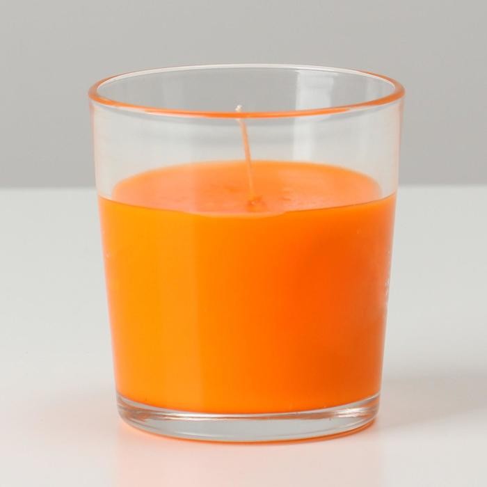 Свеча ароматическая в стакане "Зимний мандарин", подарочная упаковка, 8х8,5 см, 30 ч