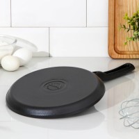 Сковорода блинная «Традиция», d=20 см, съёмная ручка, антипригарное покрытие, цвет чёрный