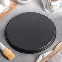 Форма для пиццы Доляна «Жаклин», d=24 см, антипригарное покрытие, цвет чёрный