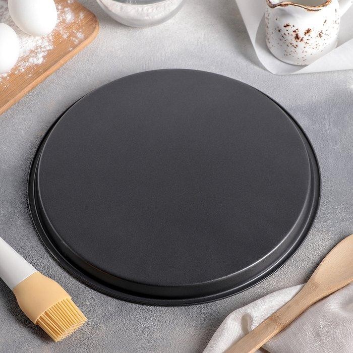 Форма для пиццы Доляна «Жаклин», d=24 см, антипригарное покрытие, цвет чёрный