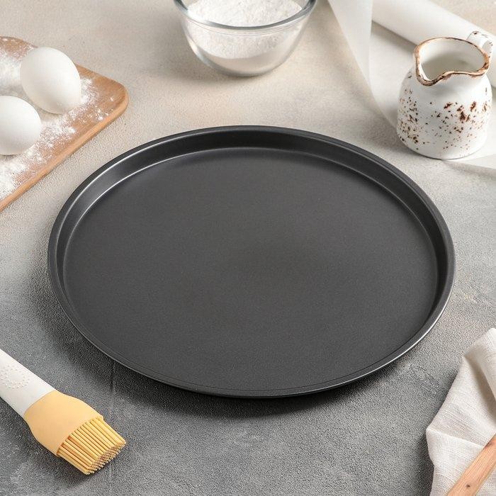 Форма для пиццы Доляна «Жаклин», d=24 см, антипригарное покрытие, цвет чёрный