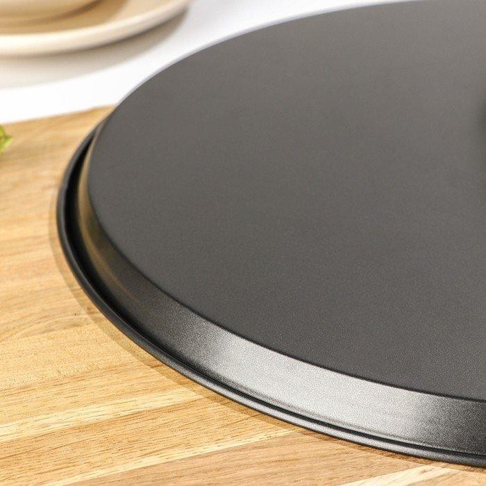 Форма для пиццы Доляна «Жаклин», d=24 см, антипригарное покрытие, цвет чёрный