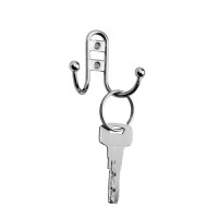 Крючок мебельный ТУНДРА TKd=016, двухрожковый, хром, 4 шт. TMP