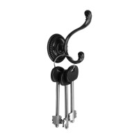 Крючок мебельный ТУНДРА TKd=013, двухрожковый, черный