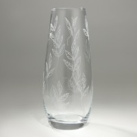 Ваза для цветов «Ботаника» стеклянная, прозрачная, 26 см, 1.7 л.